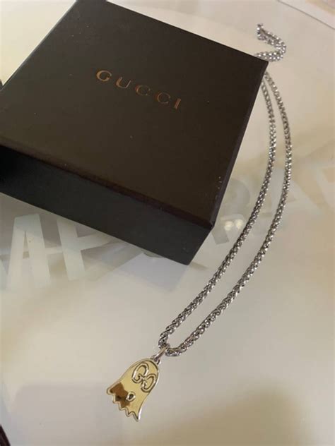 gucci ghost necklace red|gucci ghost necklace on neck.